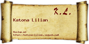 Katona Lilian névjegykártya