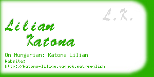 lilian katona business card